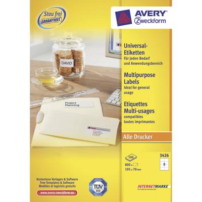 Etiket avery 3426 105x70mm wit 800st