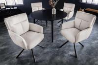 Draaibare Retro Stoel BIG GEORGE greige Bouclé Armleuningen Bonnell Spring Core - 42674 - thumbnail