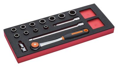 Bahco Foaminlay Fit&Go 1/3 met doppen en toebehoren 1/2" - 15-delig - FF1E2204 Bahco Foaminlay Fit&Go 1/3 met doppen en toebehoren 1/2" - 15-delig - FF1E2204