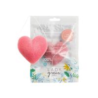 Lady Green Konjac gezichtsspons rose 1 Stuks - thumbnail