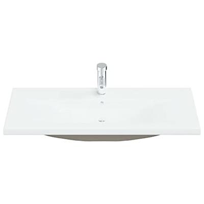 Inbouwwastafel met kraan 101x39x18 cm keramiek wit