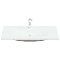Inbouwwastafel met kraan 101x39x18 cm keramiek wit - thumbnail
