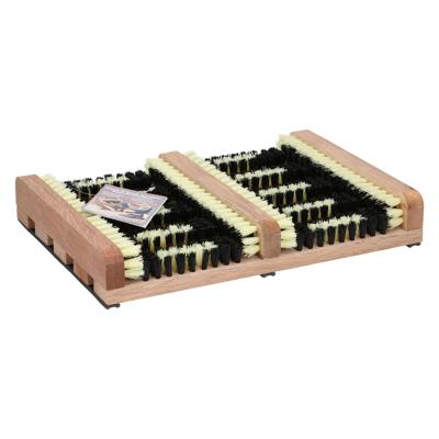 Basic Houten schoenen en laarzen voetveger met borstels 35x26x5,5 cm