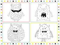 Folat BV kleurplaat placemat monster bash, 6st. - thumbnail