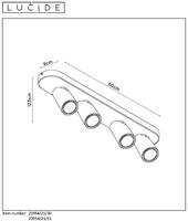 Lucide XYRUS - Plafondspot - LED Dim to warm - GU10 - 4x5W 2200K/3000K - Zwart - thumbnail