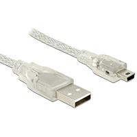 DeLOCK 83907 USB-kabel 2 m USB 2.0 USB A Mini-USB B Transparant - thumbnail