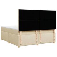 Boxspring met matras stof crèmekleurig 200x200 cm - thumbnail