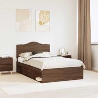 Bedframe Bruin Eiken 120 x 190 cm Massief grenenhout - thumbnail