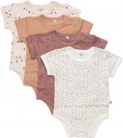 rompers meisjes katoen wit/roestbruin/oranje 4 stuks maat 86 - thumbnail