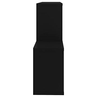 Wandschap 100x18x53 cm bewerkt hout zwart