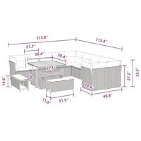 Tuinbankenset 13 pcs Zwart poly rattan - thumbnail