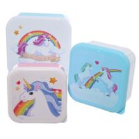 Set 3 Lunch Box S/M/L- Betoverende Regenboog Eenhoorn - thumbnail