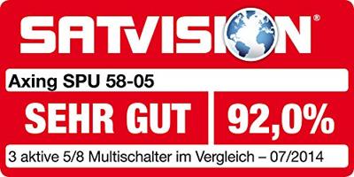 Axing SPU 58-05 Satelliet multiswitch Ingangen (satelliet): 5 (4 satelliet / 1 terrestrisch) Aantal gebruikers: 8 geschikt voor Quad LNB
