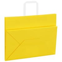 VidaXL Papieren zakken 50 st met hengsels 32x17x25 cm geel - thumbnail