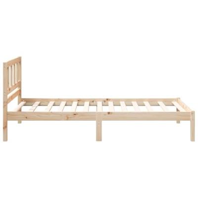 Bedframe met hoofdeinde Bruin 75 x 190 cm Massief grenenhout