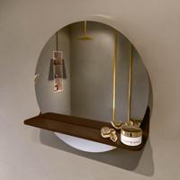 MONDIAZ SPOT spiegel rond 50cm met Spiegelplanchet kleur Rust. - thumbnail