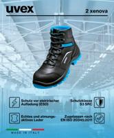 uvex 2 xenova® 9556242 Hoge veiligheidsschoenen ESD S3 Schoenmaat (EU): 42 Zwart, Blauw 1 paar - thumbnail