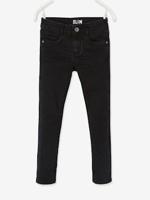 Slim fit meisjesjeans Morphologik "waterless" heupomtrek MEDIUM zwart denim - thumbnail