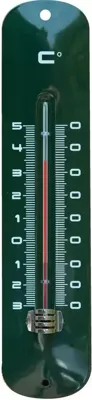 Muurthermometer metaal groen h30cm