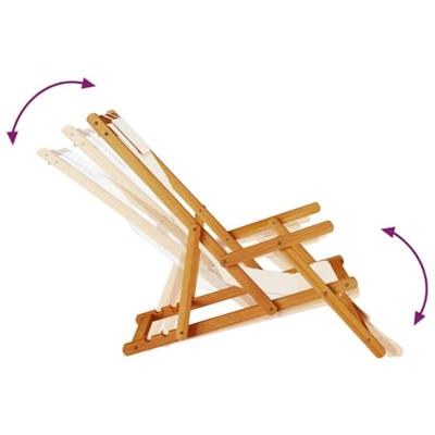 Strandstoel inklapbaar met armleuningen acaciahout en textileen