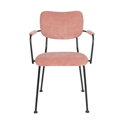 Zuiver Eetkamerstoel 'Benson' Met armleuning, Ribstof, kleur Roze Zuiver Eetkamerstoel 'Benson' Met armleuning, Ribstof, kleur Roze