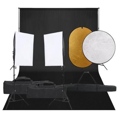 VidaXL Fotostudioset met verlichtingsset, achtergrond en reflector VidaXL Fotostudioset met verlichtingsset, achtergrond en reflector