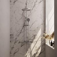 Regendoucheset Opbouw Brauer Brushed Carving 30 cm Thermostatisch met Handdouche 3-Standen Geborsteld RVS - thumbnail