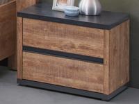 Nachtkastje ELMA 2 lades industriële eik - thumbnail