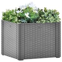 Plantenbak hoog met zelfbewateringssysteem 43x43x33 cm grijs - thumbnail