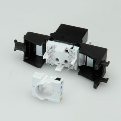 ROLINE Cat.6A (Klasse EA) Keystone, niet afgeschermd, zonder gereedschap, compact, zwart