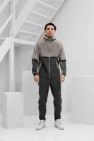 Reprimo Vortex Windbreaker Trainingspak Heren Lichtgrijs/Donkergrijs - Maat L - Kleur: DonkergrijsLichtgrijs | Soccerfanshop - thumbnail