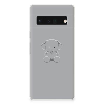 Google Pixel 6 Pro Telefoonhoesje met Naam Grijs Baby Olifant Google Pixel 6 Pro Telefoonhoesje met Naam Grijs Baby Olifant