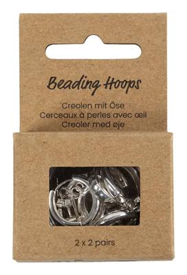 Creativ Company Grote oorbellen met oog, d 15 mm, dikte 3 mm, verzilverd, 2x2 paar/ 1 doos Creativ Company Grote oorbellen met oog, d 15 mm, dikte 3 mm, verzilverd, 2x2 paar/ 1 doos