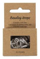 Creativ Company Grote oorbellen met oog, d 15 mm, dikte 3 mm, verzilverd, 2x2 paar/ 1 doos - thumbnail