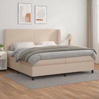 Boxspring met matras kunstleer cappuccinokleurig 160x200 cm - thumbnail