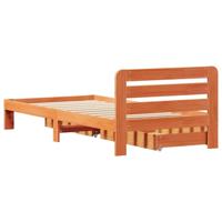 Bedframe zonder matras massief grenenhout wasbruin 75x190 cm - thumbnail