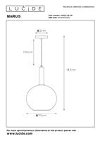 Lucide MARIUS - Hanglamp - Ø 30 cm - 1xE27 - Zwart - thumbnail