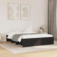 Bedframe bewerkt hout zwart 150x200 cm - thumbnail