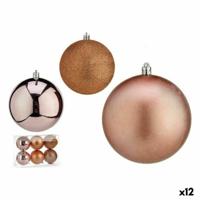 Set kerstballen Roze Plastic 10 x 11 x 10 cm (12 Stuks) - thumbnail