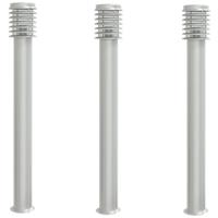 VidaXL Vloerlamp voor buiten 3 st 110 cm roestvrijstaal zilverkleurig - thumbnail