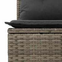 6-delige Loungeset met kussens poly rattan grijs - thumbnail