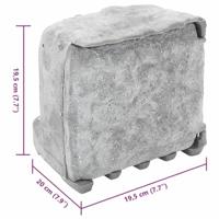 VidaXL Tuinstopcontact met grondpin lichtsensor 4-wegs steenlook grijs - thumbnail