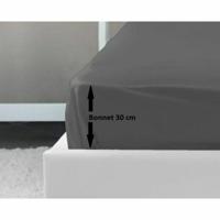 LOVELY HOME Hoeslaken 100% katoen 180x200x30 cm donkergrijs - thumbnail