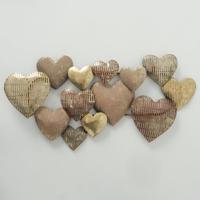 Wanddecoratie harten van metaal - thumbnail
