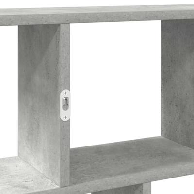 Wandschap kubus 12 vakken bewerkt hout betongrijs - thumbnail