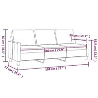 Driezitsbank 180 cm fluweel crmekleurig - thumbnail