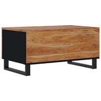 Salontafel 80x50x40 cm massief acaciahout en bewerkt hout - thumbnail