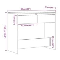 Wandtafel 89x41x76,5 cm bewerkt hout artisanaal eikenkleurig - thumbnail