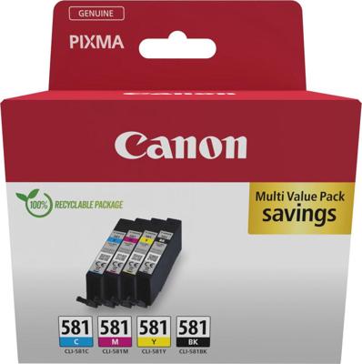 Canon Inktcartridge CLI-581 Origineel Combipack Zwart, Cyaan, Magenta, Geel 2106C006
