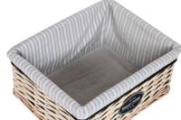 Wasmand Home ESPRIT Wit Bruin Zwart Grijs Natuurlijk vlechtwerk Shabby Chic 47 x 35 x 55 cm 5 Onderdelen - thumbnail